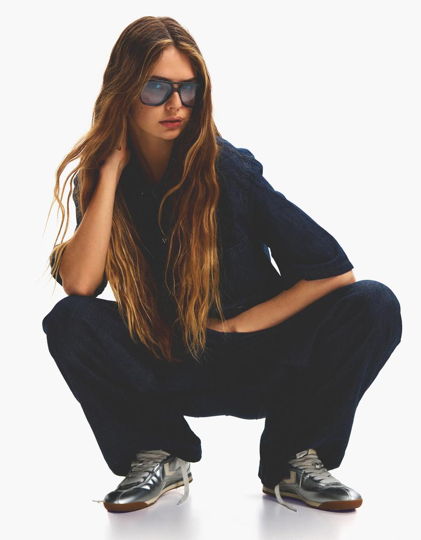 Buty sportowe retro-Srebrny