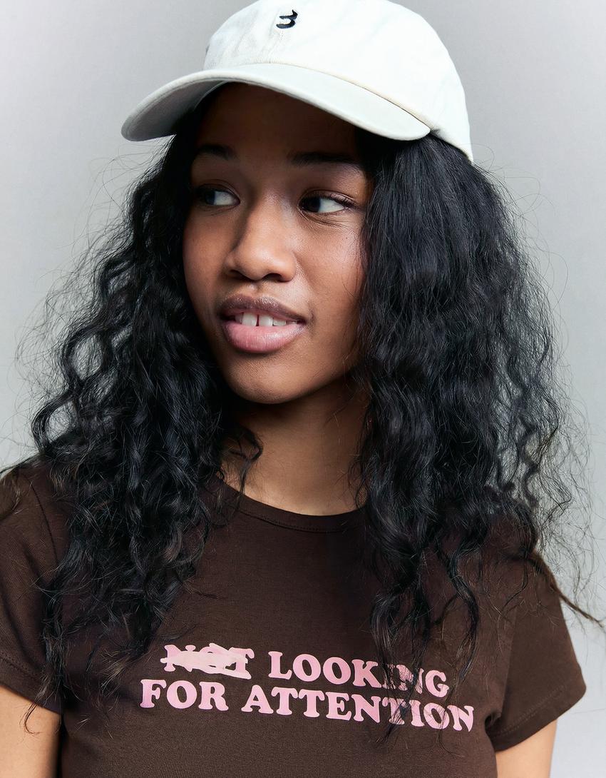 Футболка с принтом-Κоричневый