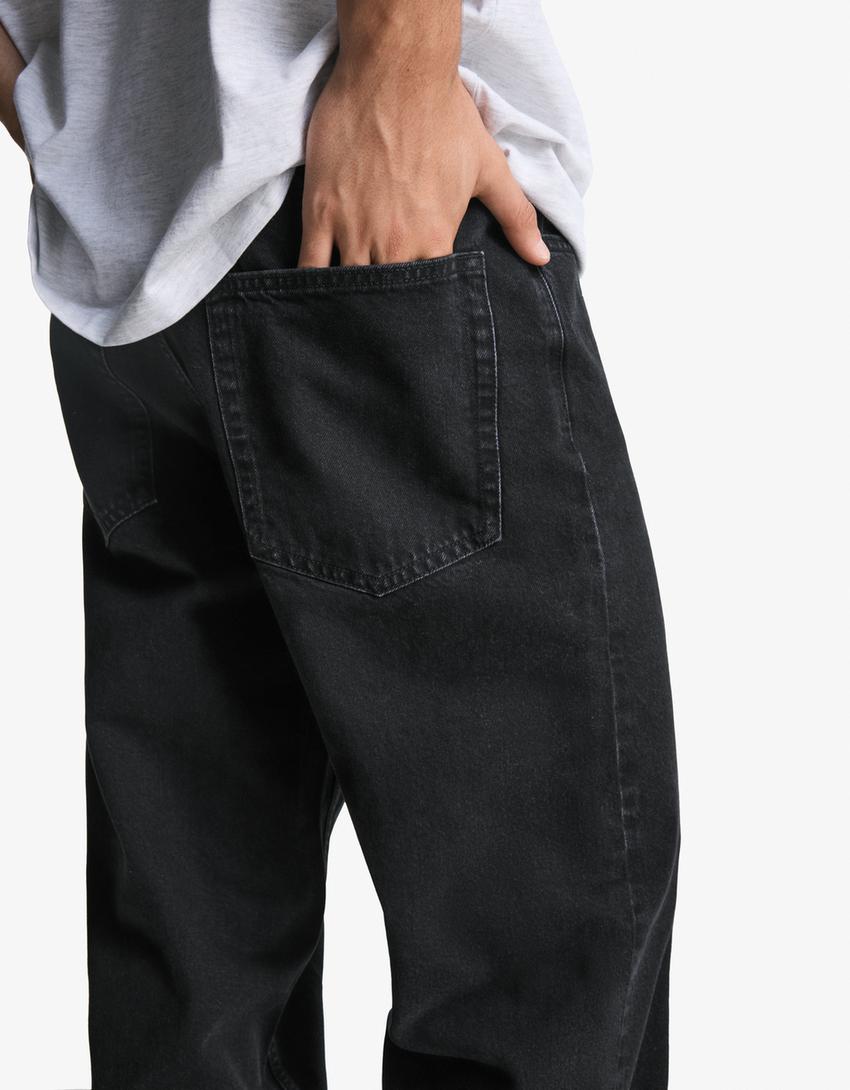 Jeans baggy-Preto