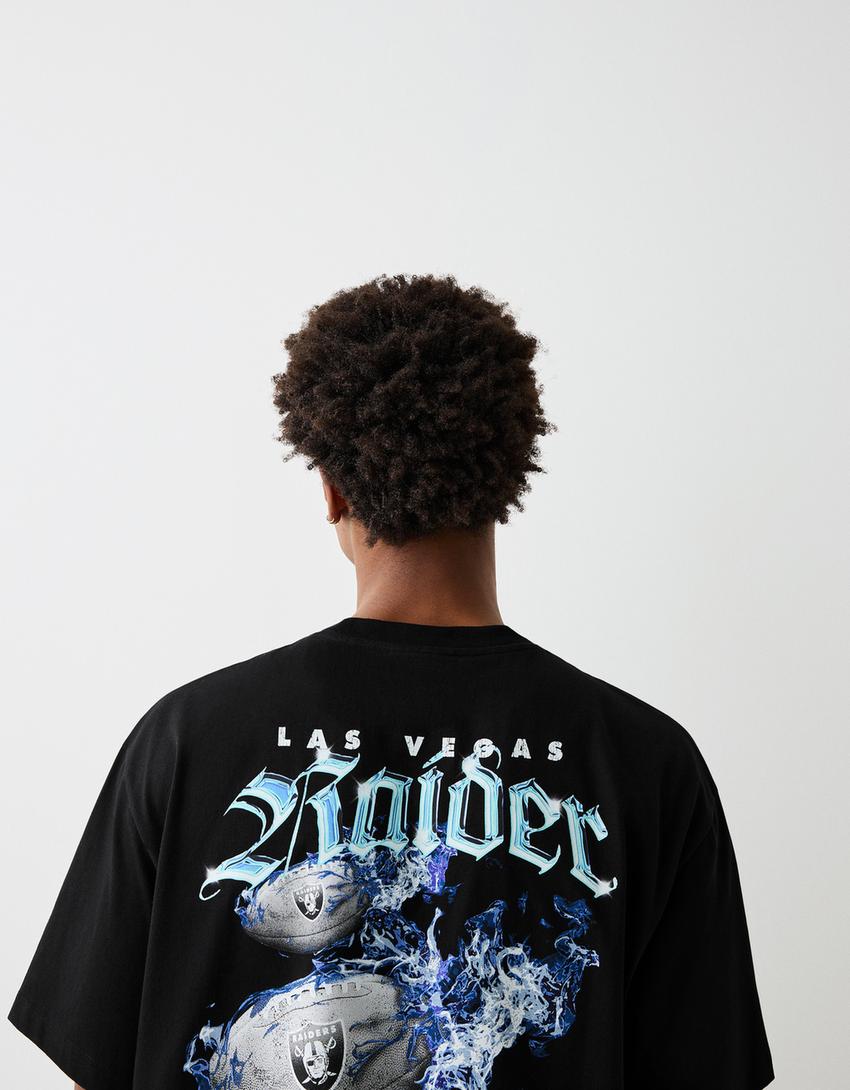 T-shirt NFL manches courtes boxy fit imprimé-Noir-6