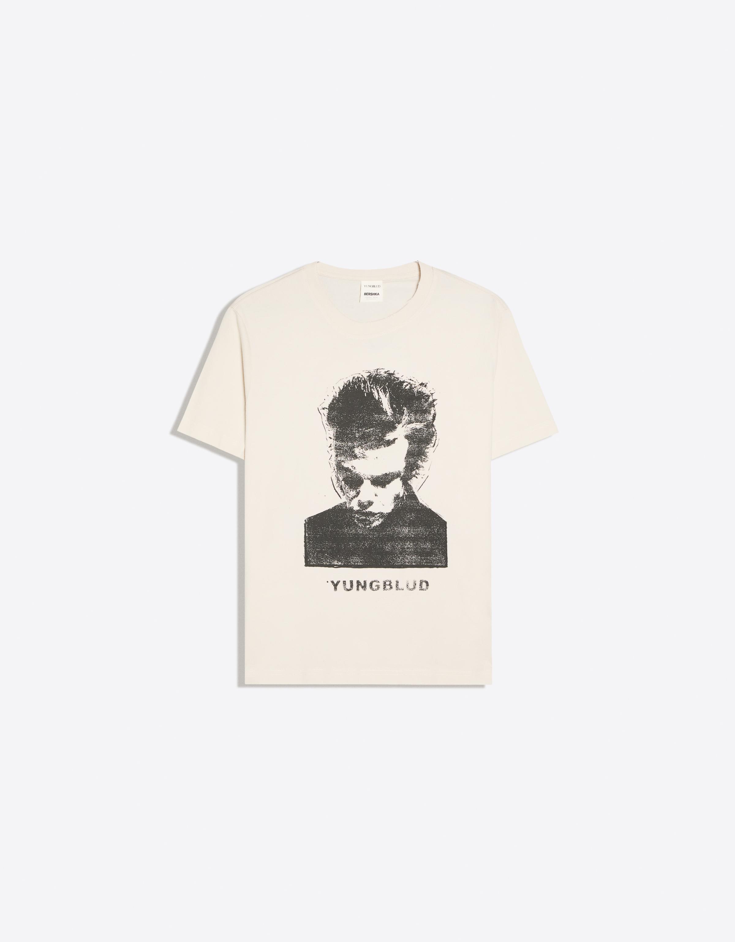 Short sleeve YUNGBLUD print T-shirt — Cream