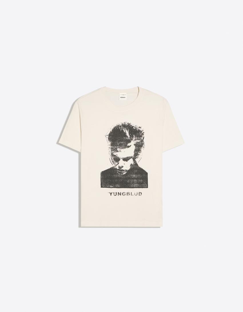 Maglietta a maniche corte stampa YUNGBLUD-Avorio