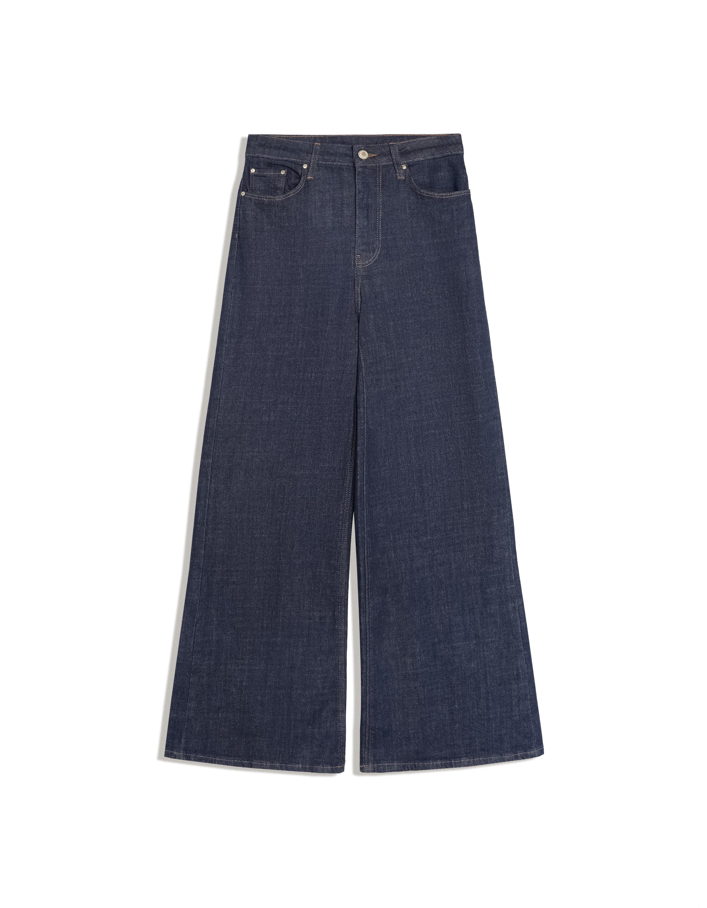 High-waist wide-leg jeans — Navy