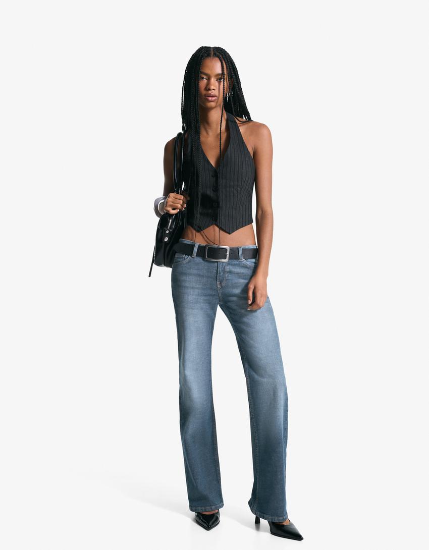 Low waist boot-cut jeans-Blue