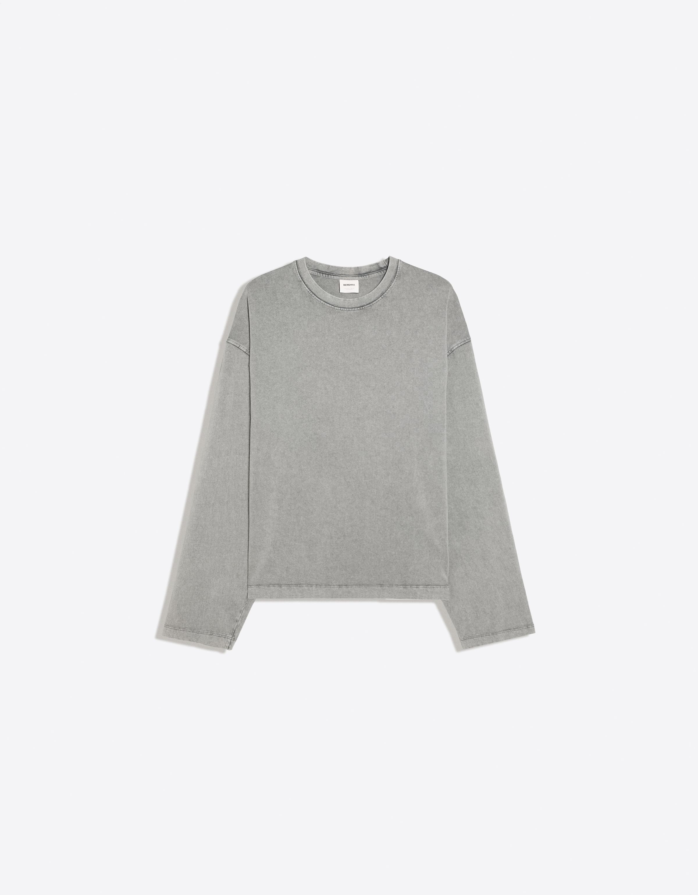 Boxy long sleeve T-shirt — Grey