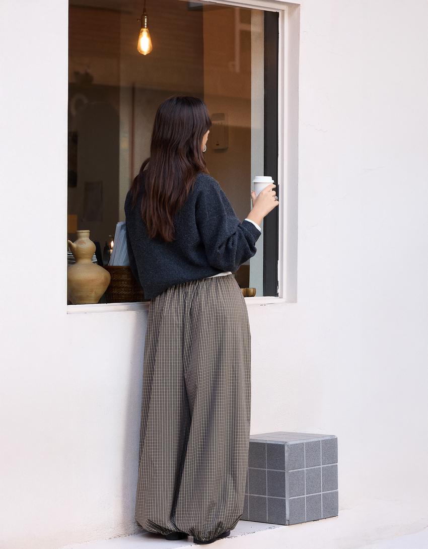 Poplin bloomer pantolon-Haki