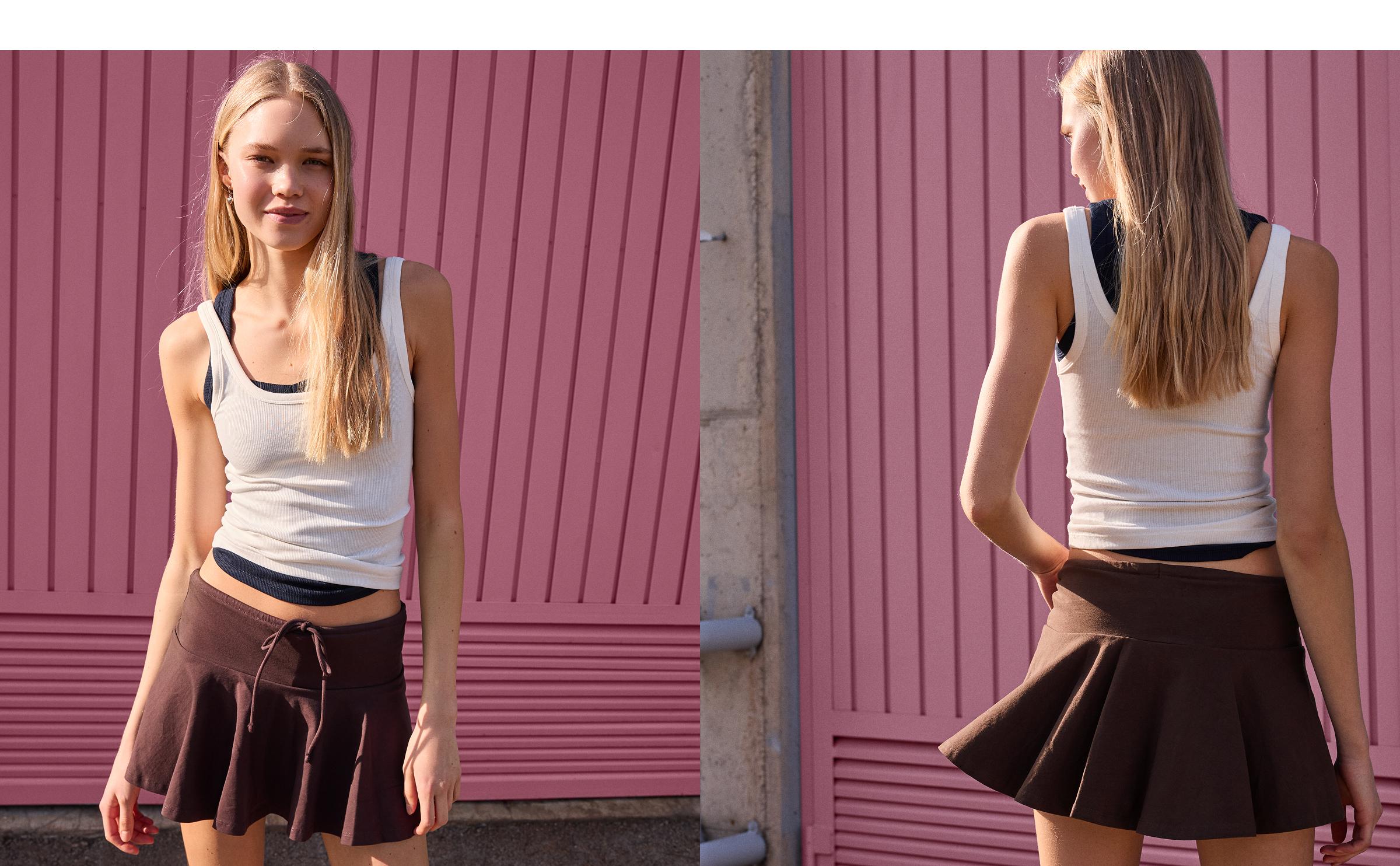 Beli bağlamalı mini şort etek - Görsel 104