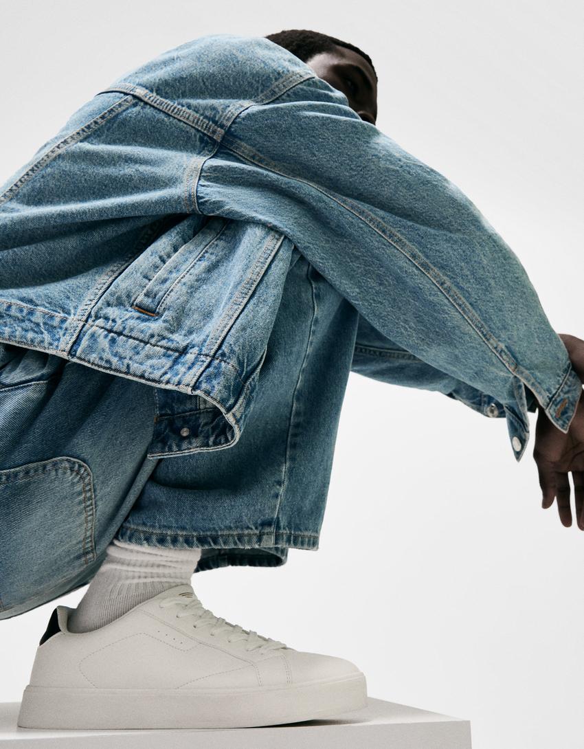 حذاء رياضي رجالي متباين اللون-أبيض-1