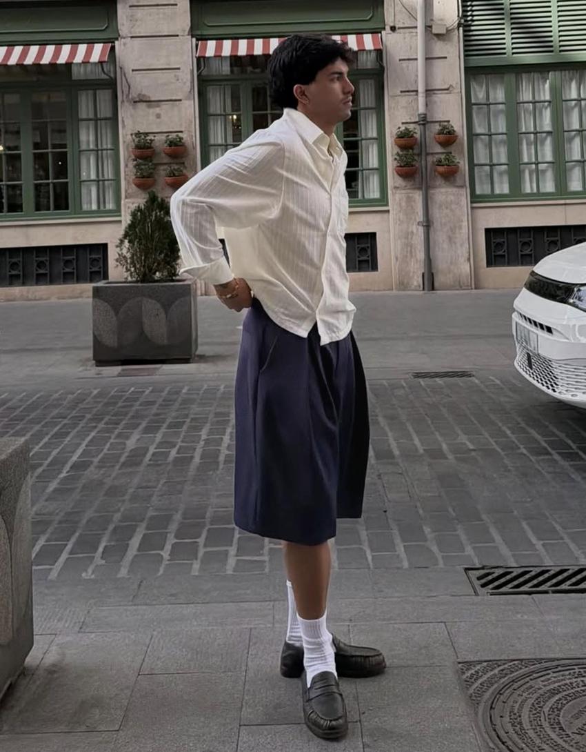 Camicia oversize incrociata-Bianco Roto