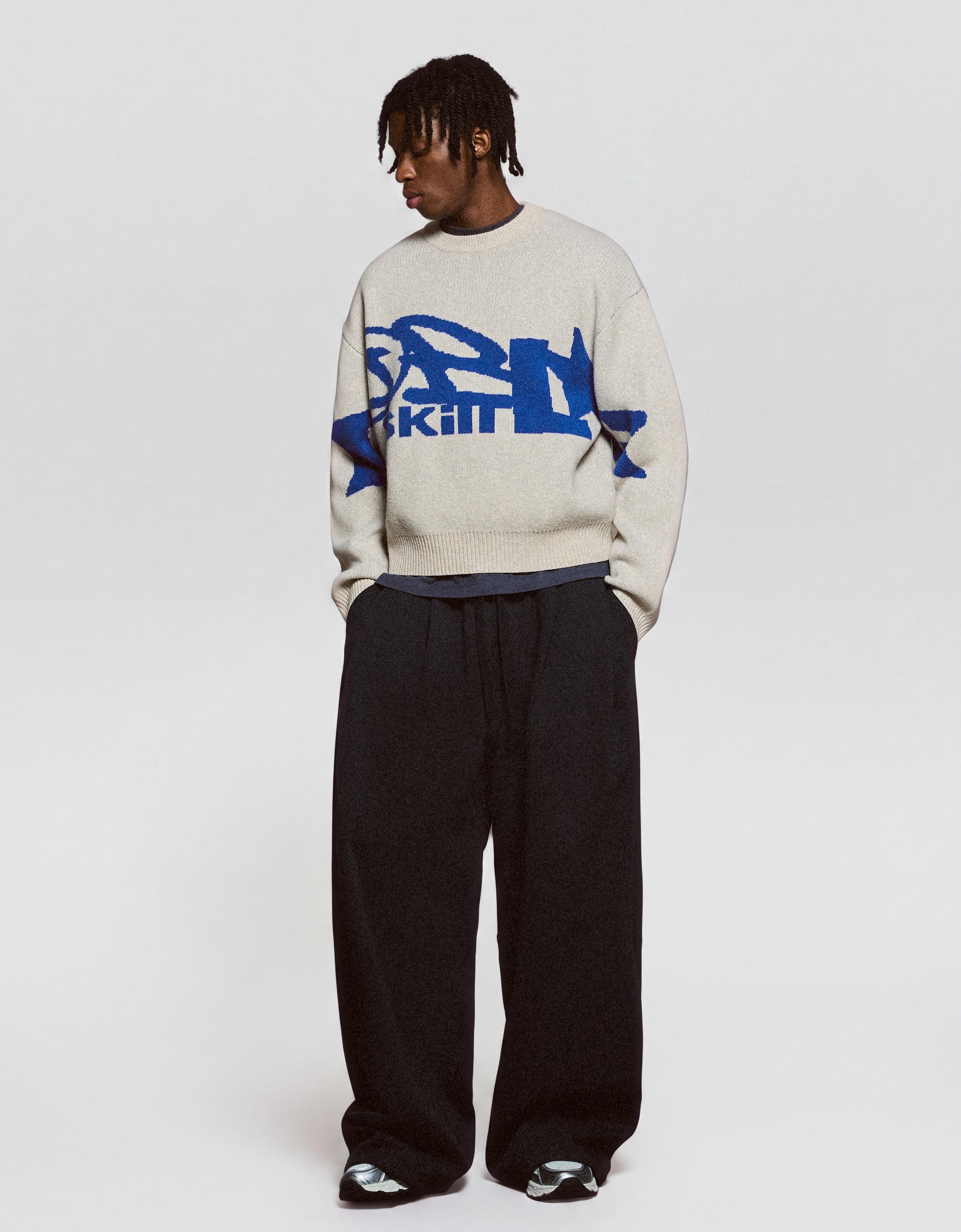 Graphic jacquard jumper — Stone