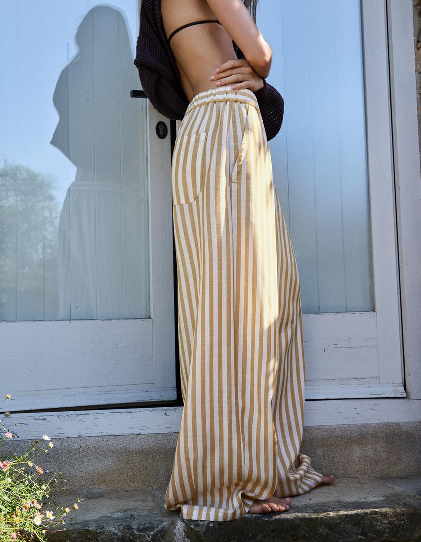 Super baggy pyjama trousers-Camel