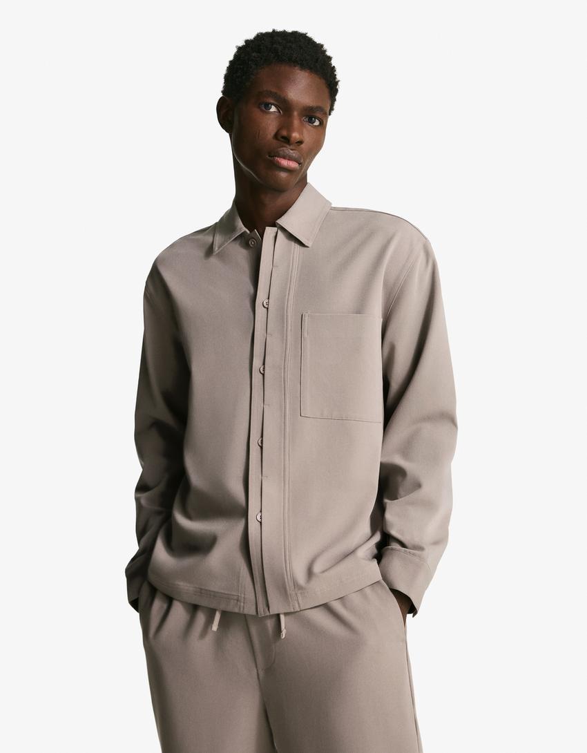 Tailored fit shirt-Sand