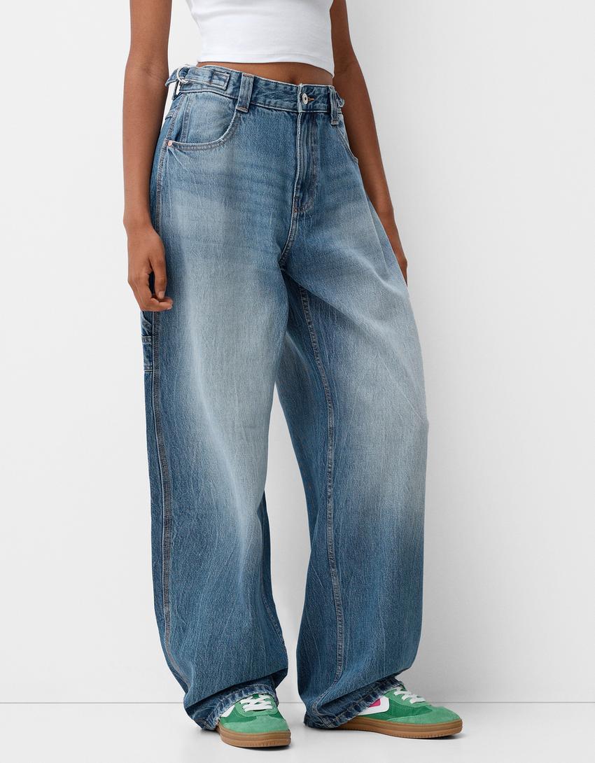 ג׳ינס נגרים רחב גזרת balloon fit-תכלת-1