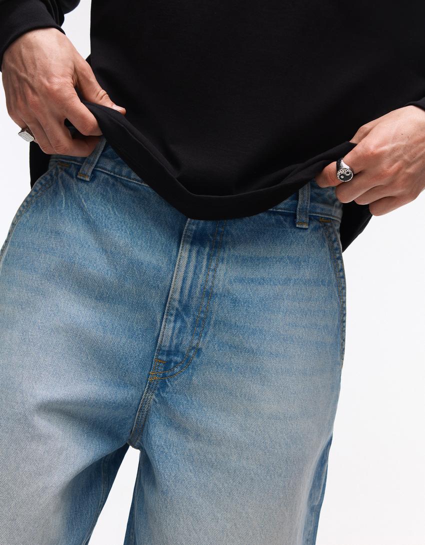 Jeans skater-Azzurro Lavato