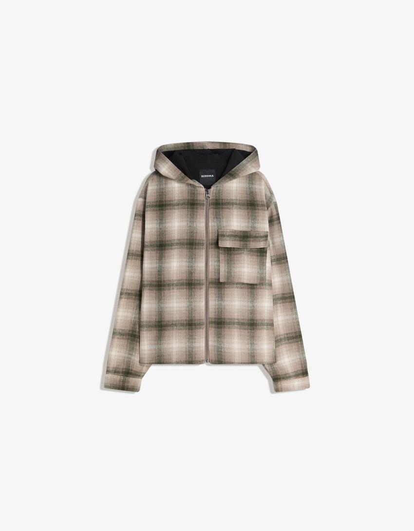 Sobrecamisa boxy folre polar estampat-Caqui