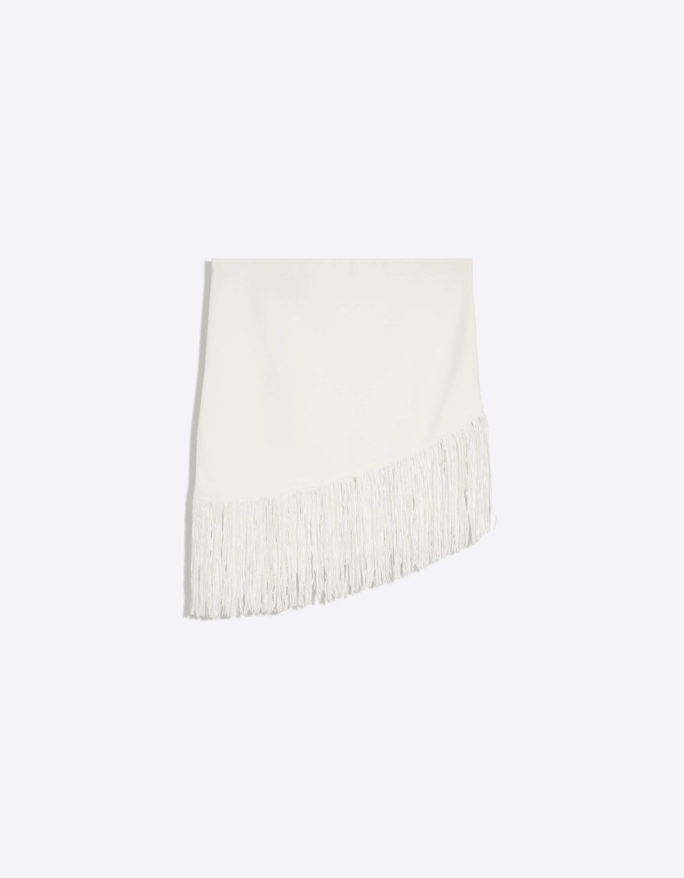 Fringed mini skirt — Off white