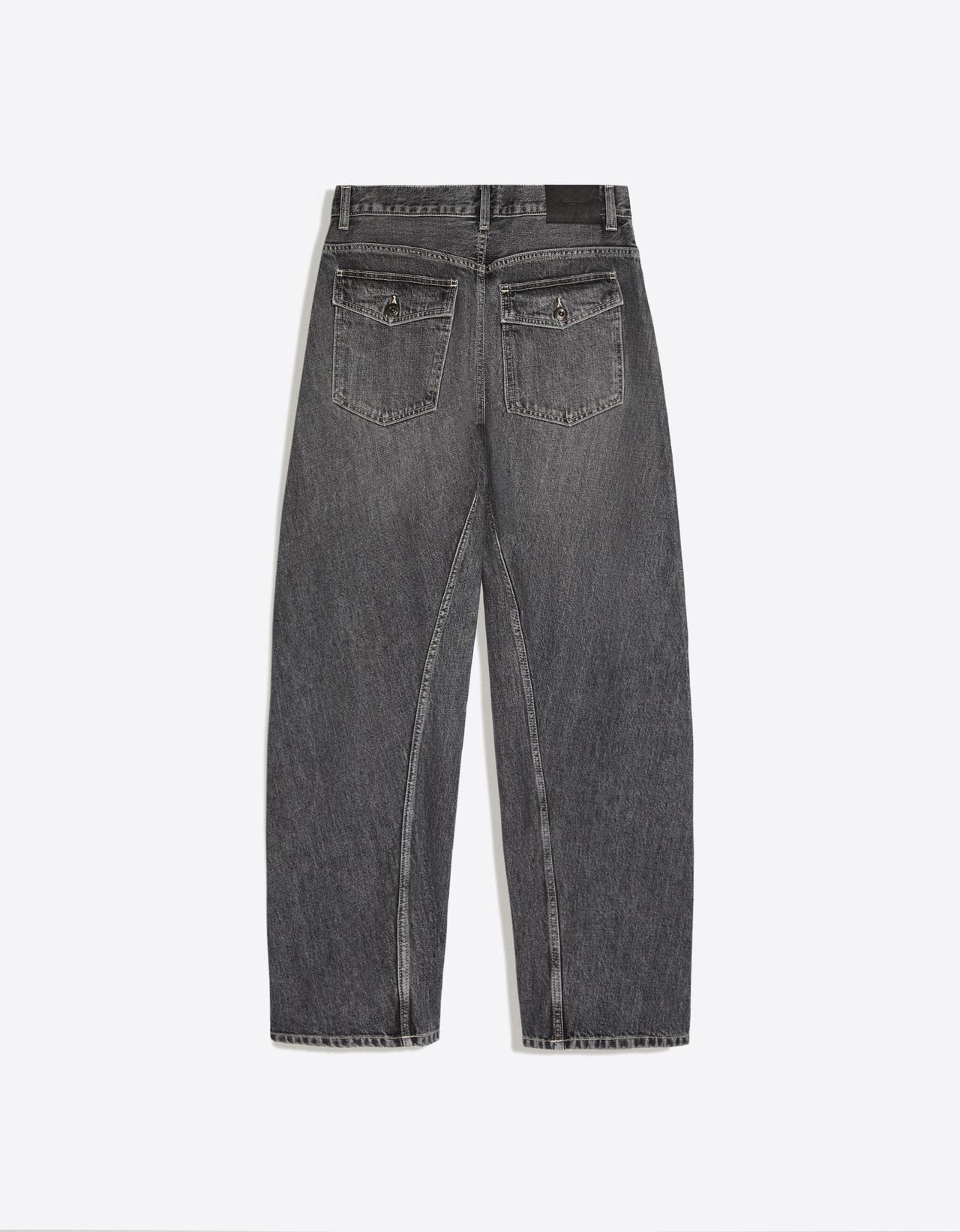 Low-rise barrel jeans — Dark grey