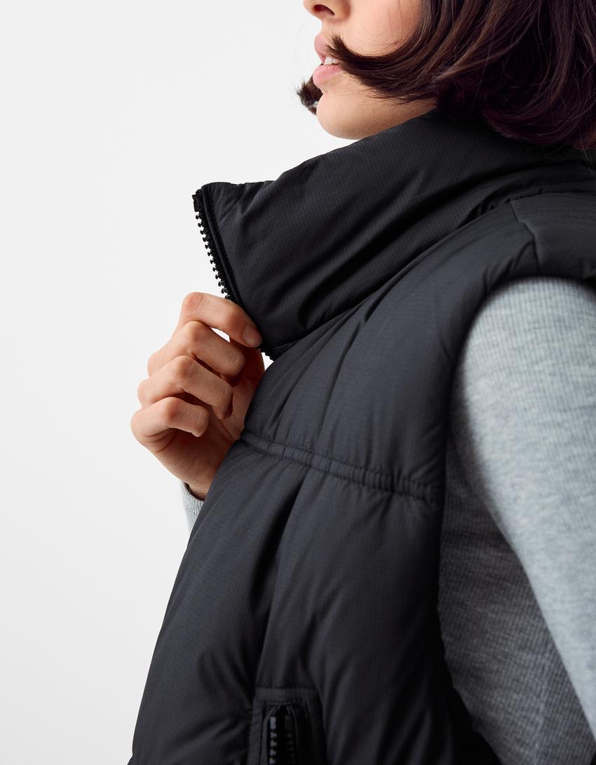 جاكيت فيست تقني قصير-أسود-5