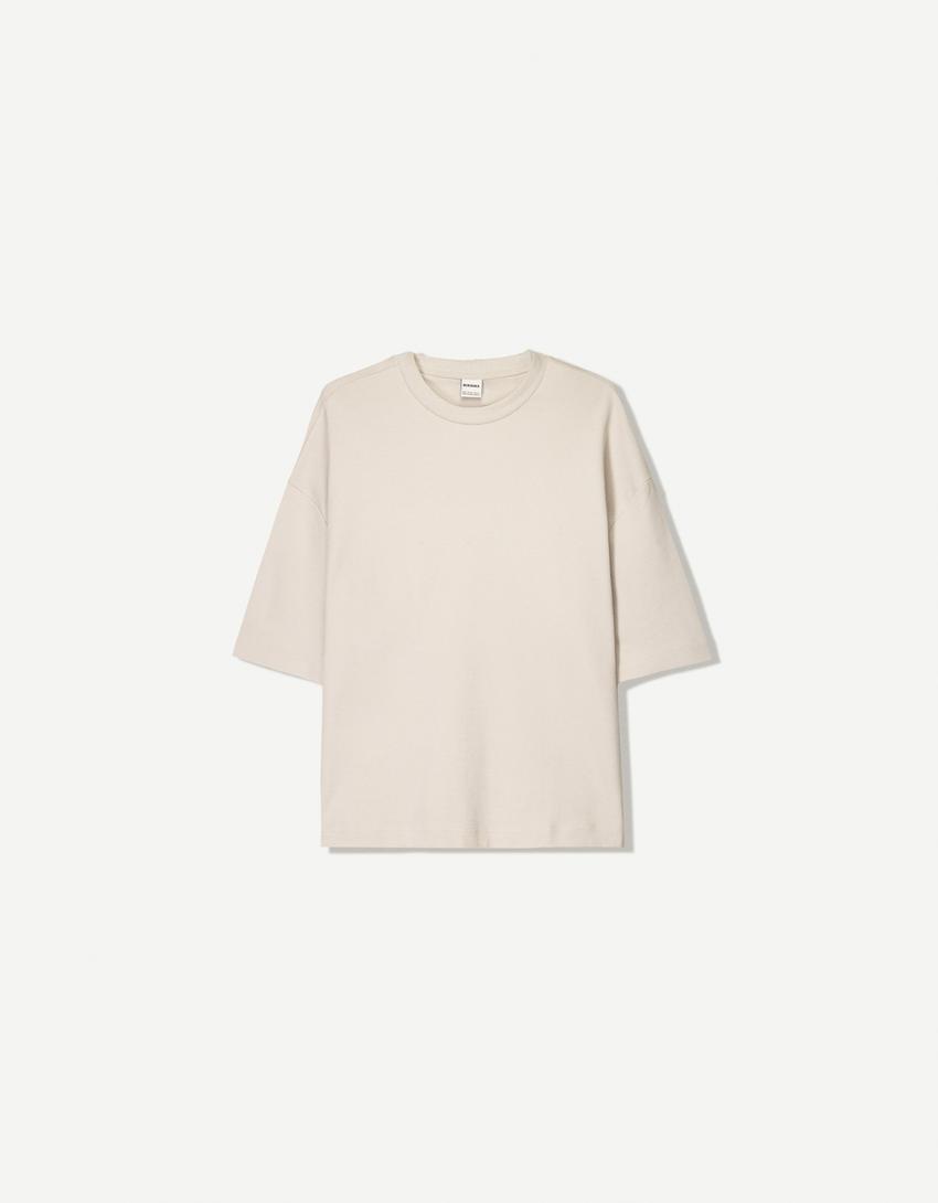 Boxy short sleeve T-shirt-Stone