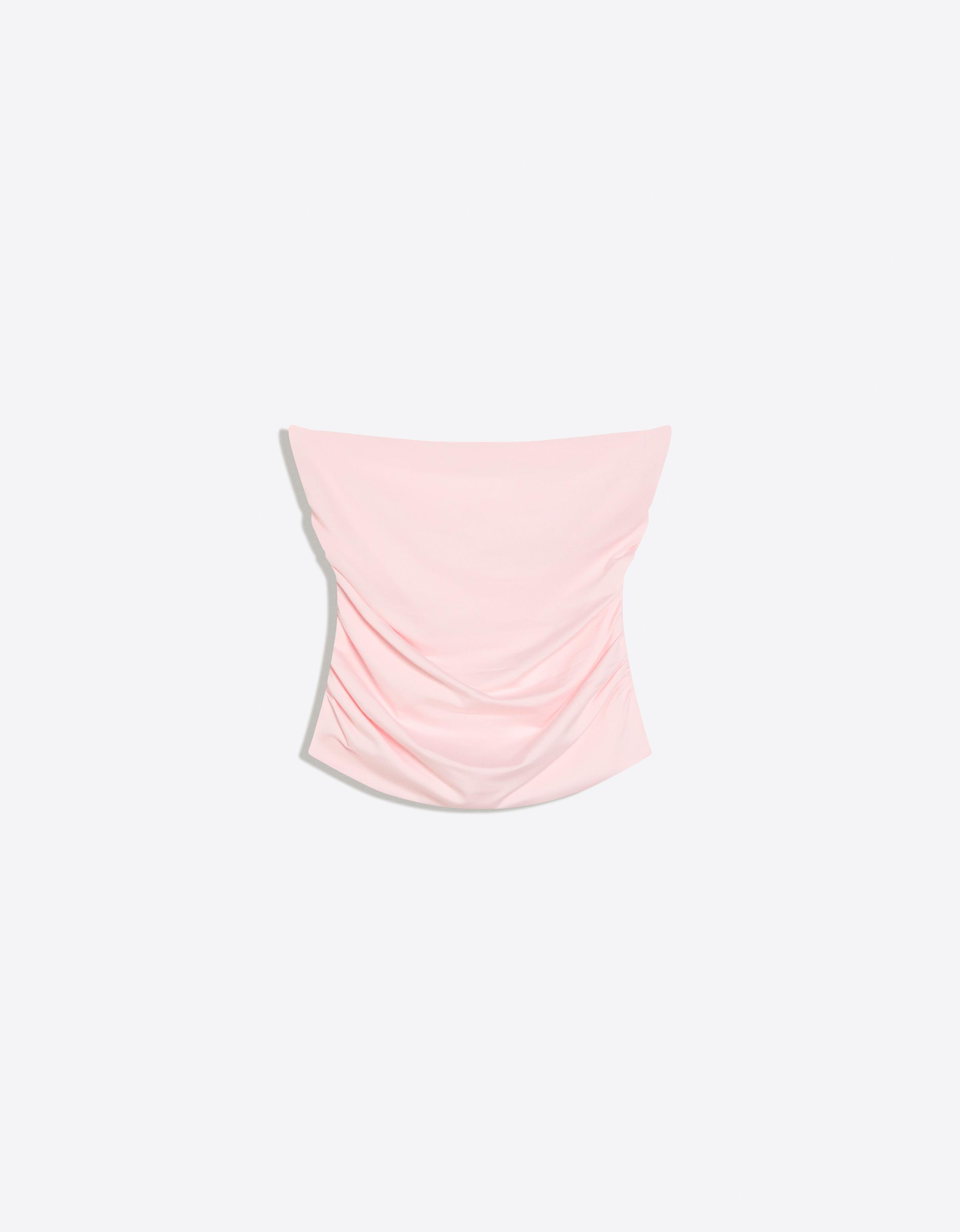 Ruched bandeau top — Pink