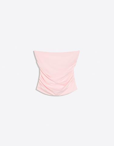 Ruched polyamide bandeau top — Pink 5