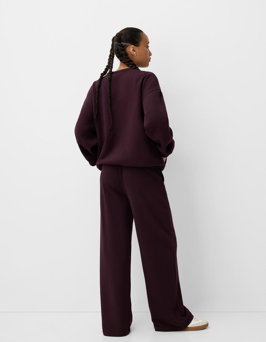 Oversize-Sweatshirt mit Seitentaschen-Violett-1