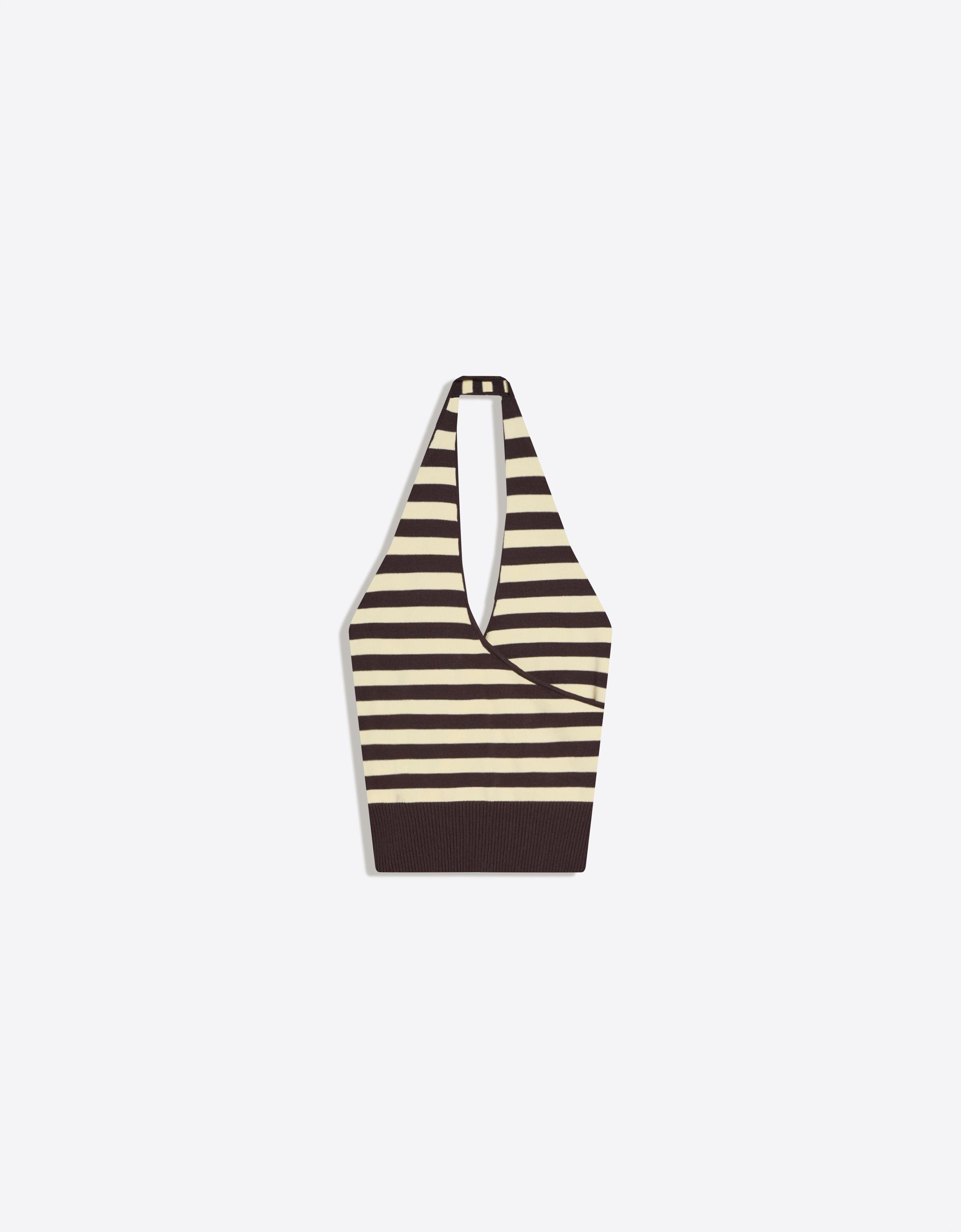Halter neck crossover top — Brown