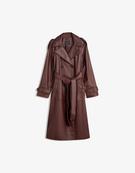 Faux leather trench coat