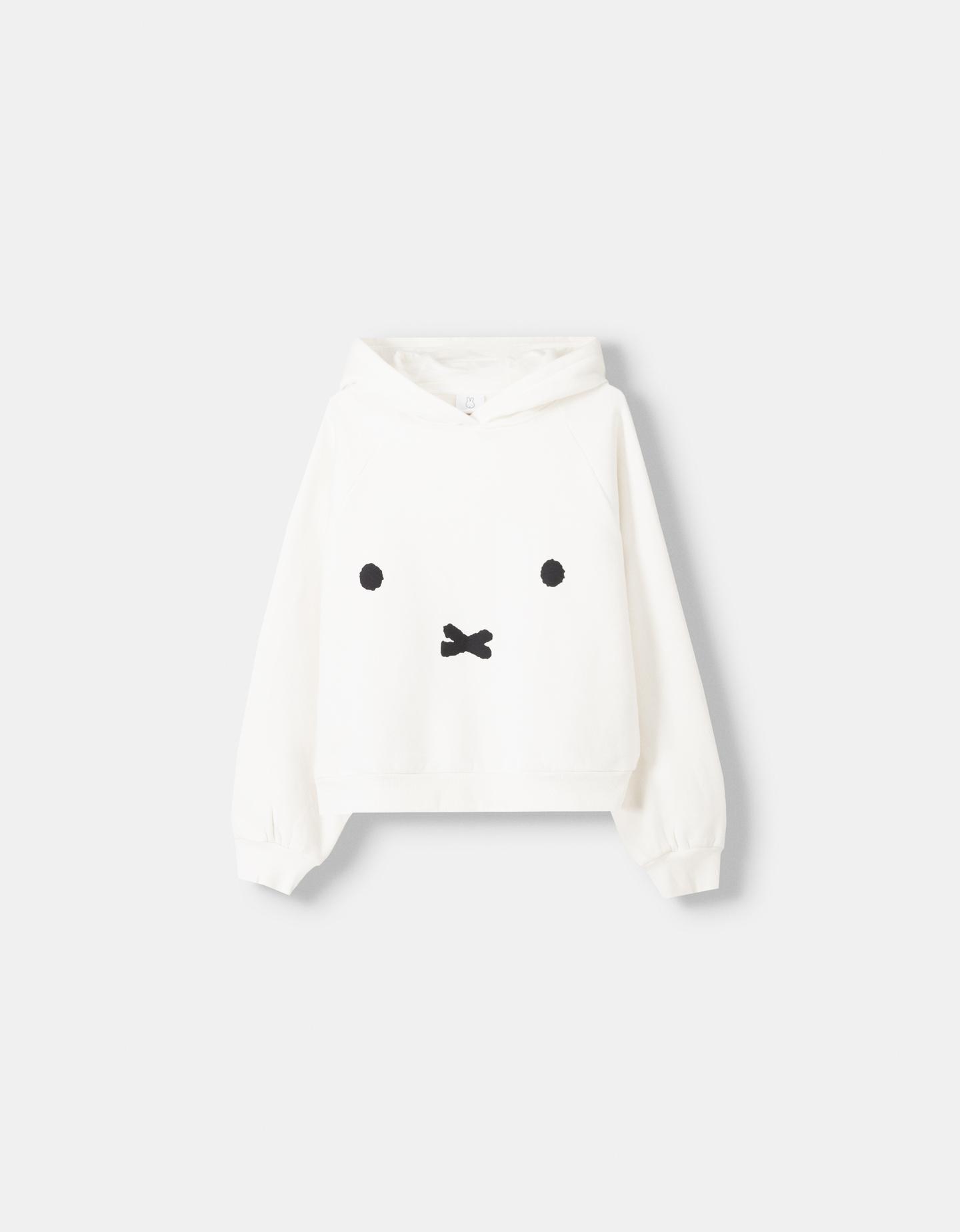 Bershka Hoodie Miffy Mit Kapuze Und Ohren Damen S Grbrochenes Weiss günstig online kaufen