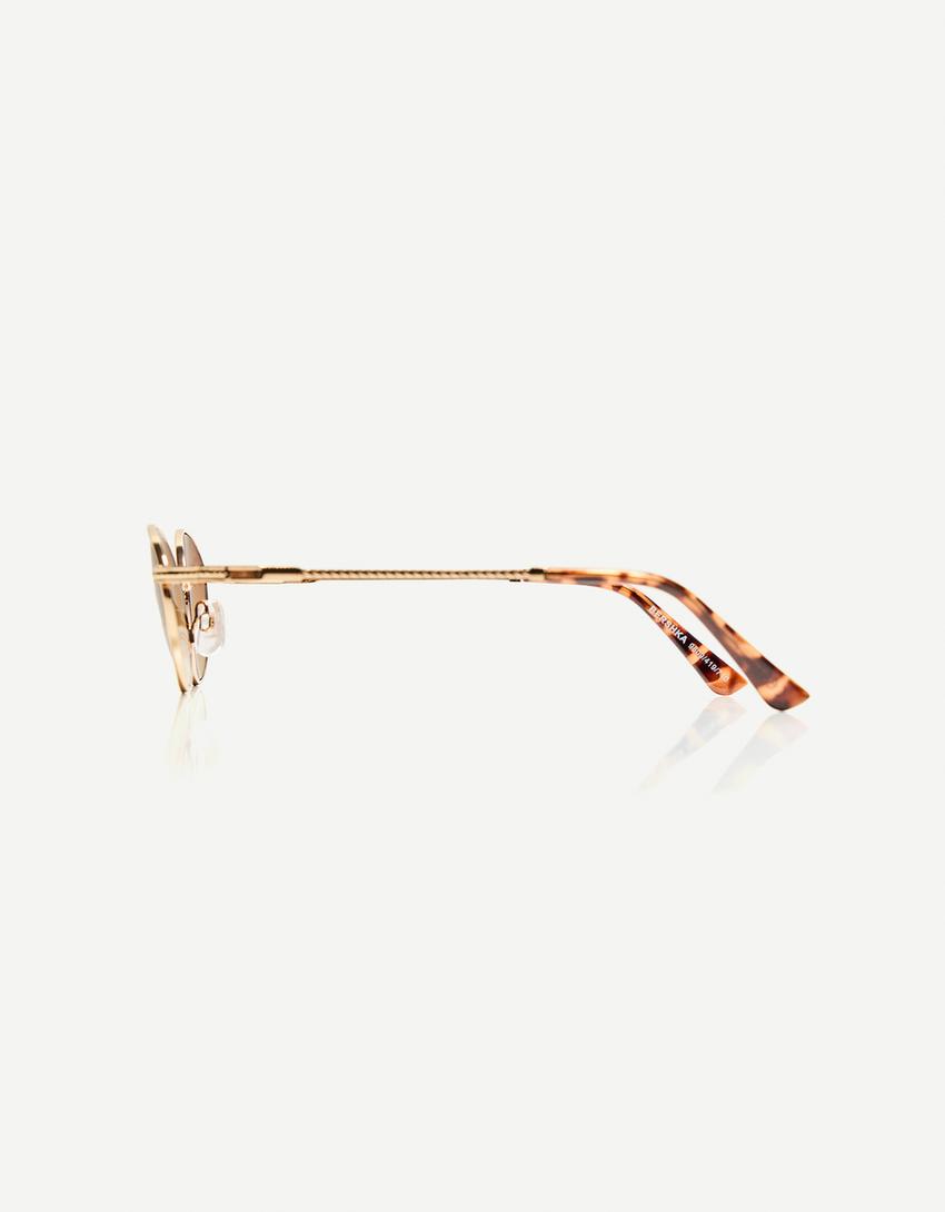 Metallische Sonnenbrille-Beige-1