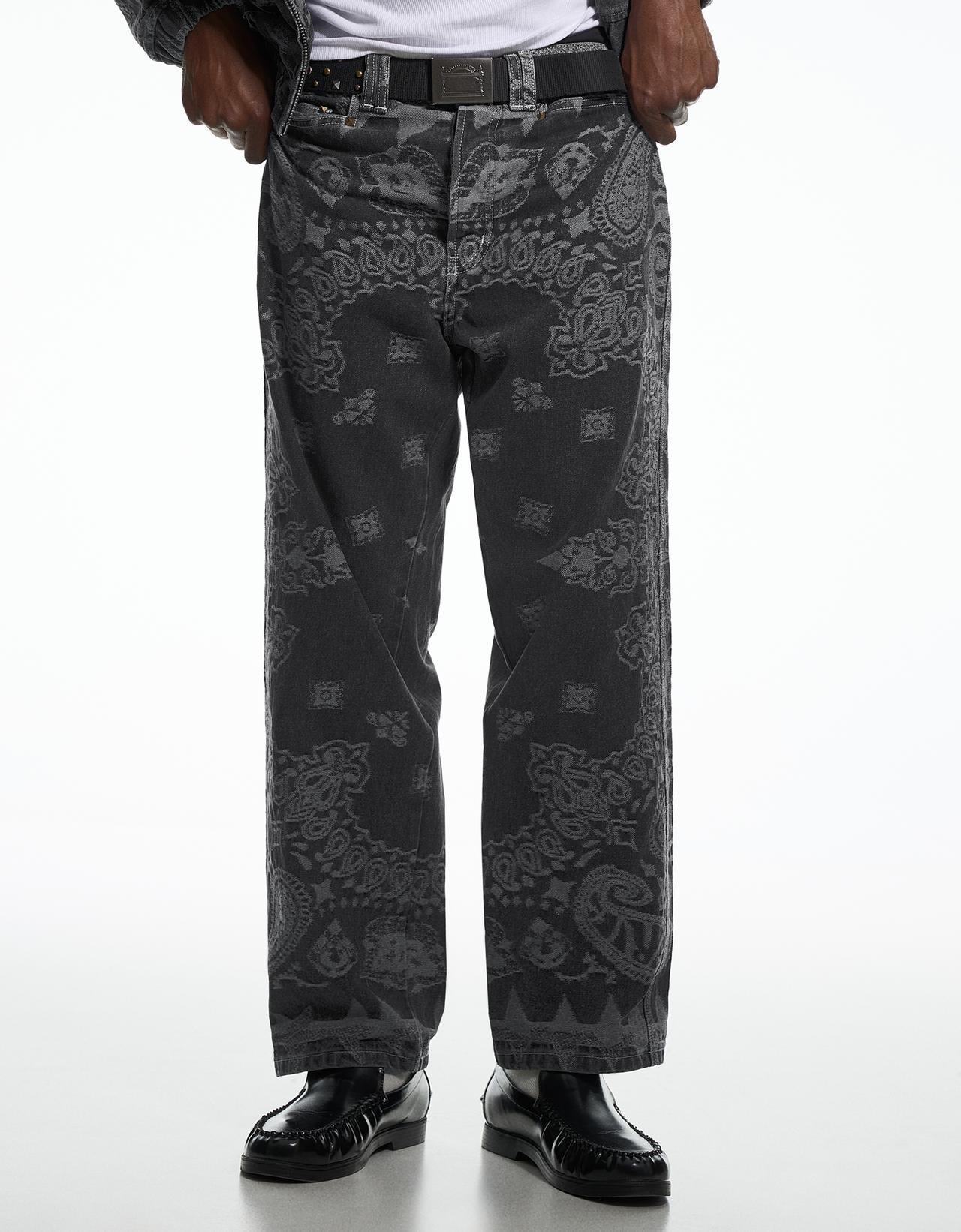 Jacquard jeans ARIES X Bershka — Black