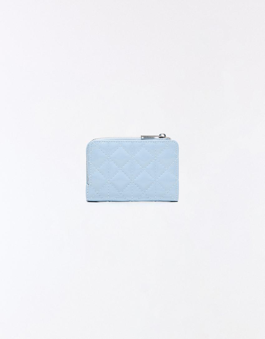 Patent effect purse-Light blue