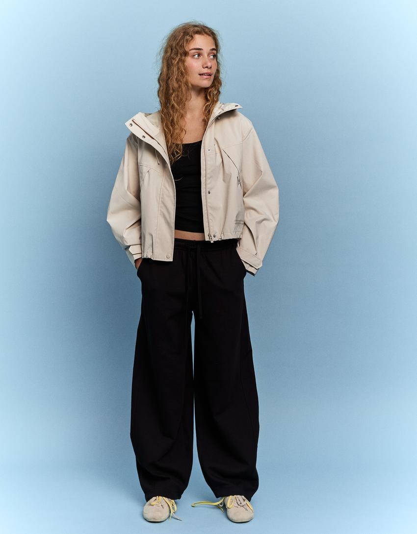 Su geçirmez teknik ceket-Deve tüyü rengi