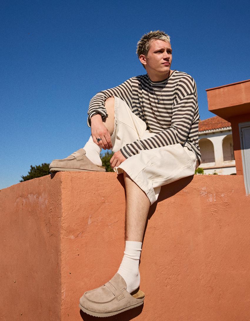 Clog with mask detail-TAUPE