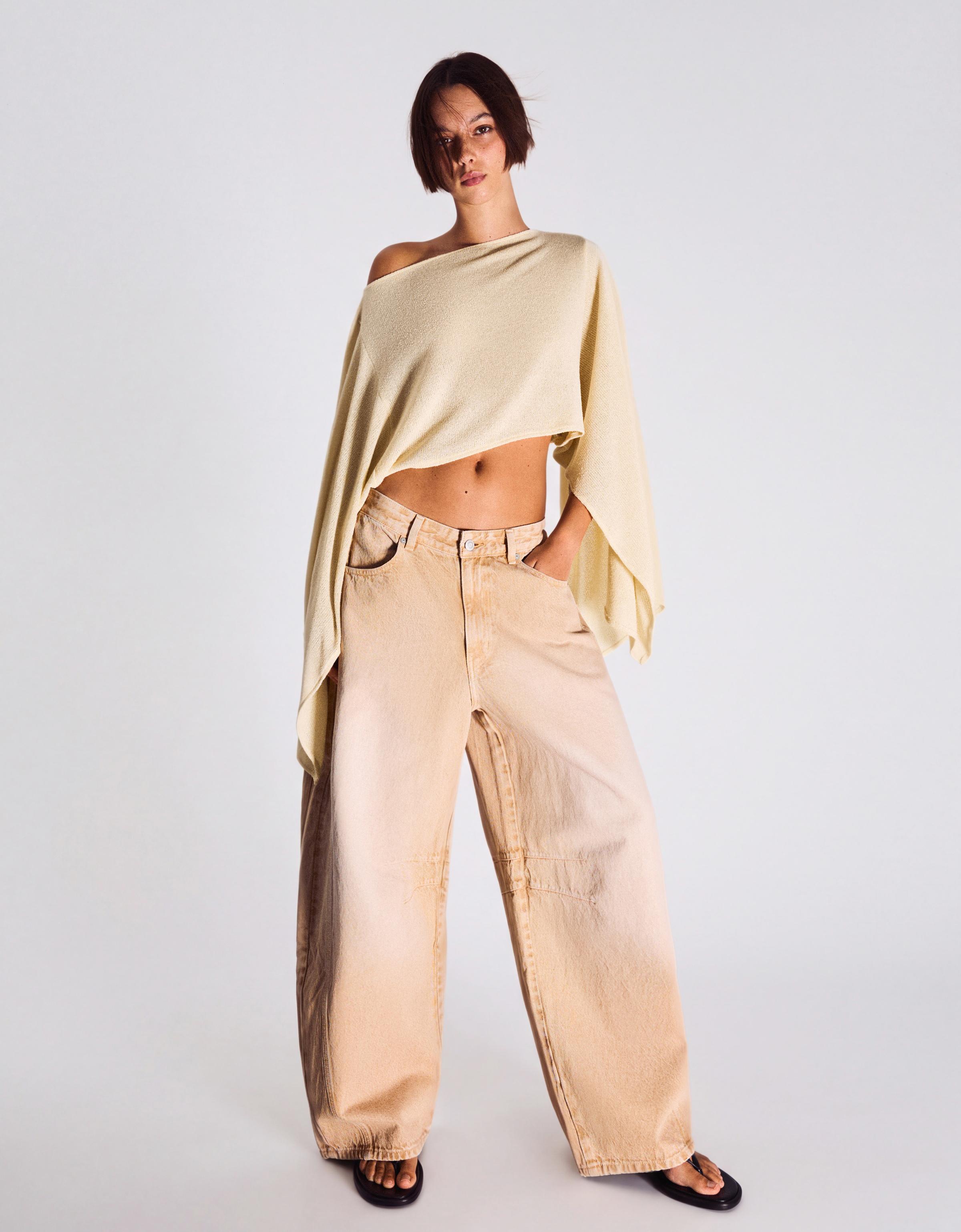 Uzun kollu pelerin kazak - Görsel 22