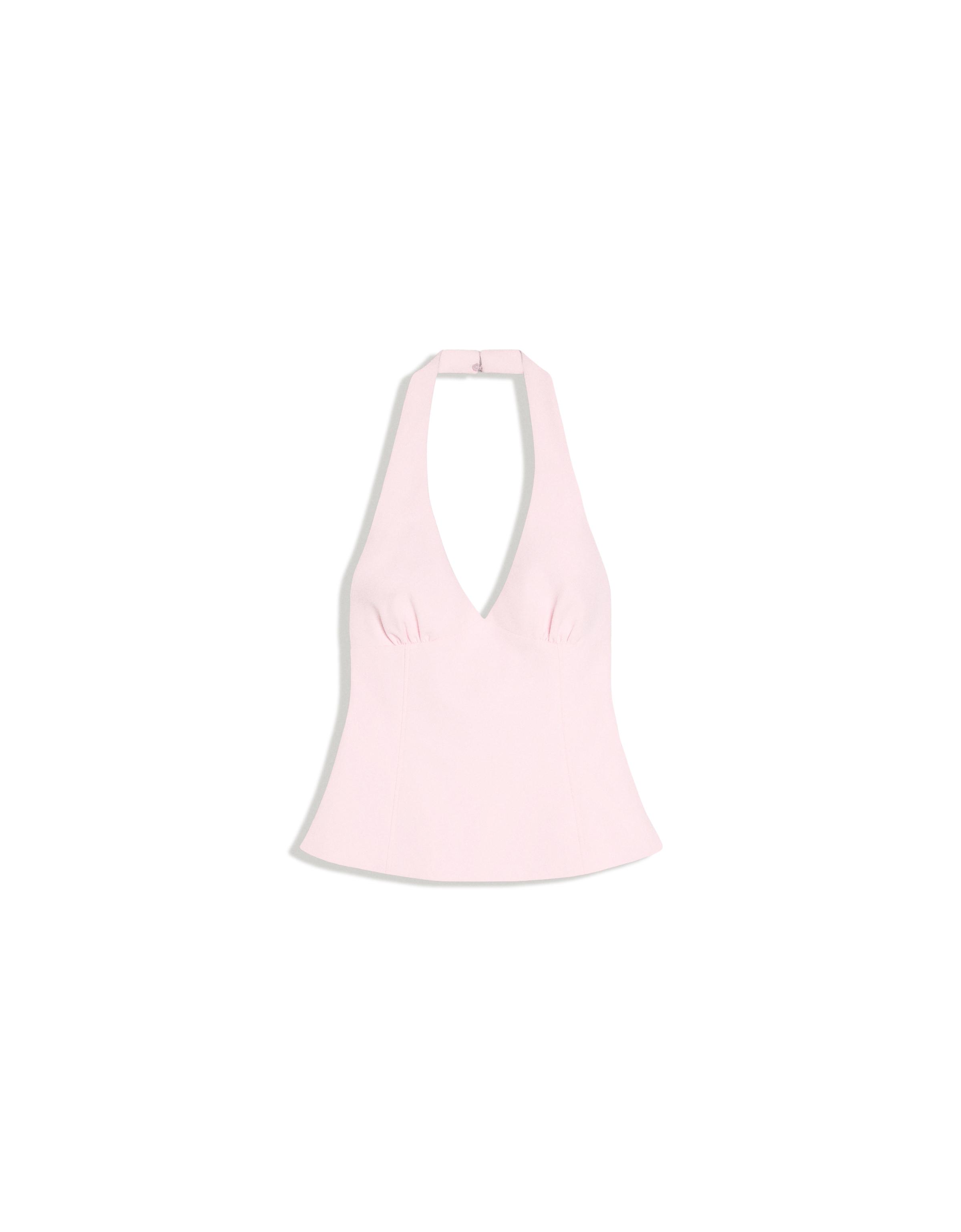 Structured halter top with ties — Pink