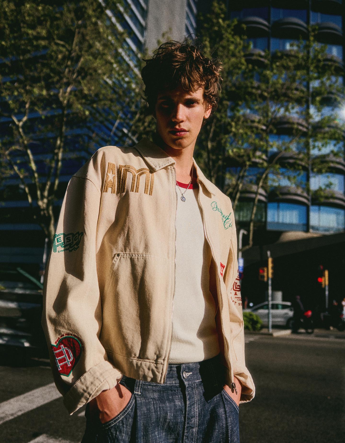 Bershka Giubbotto Con Toppe Uomo L Avorio