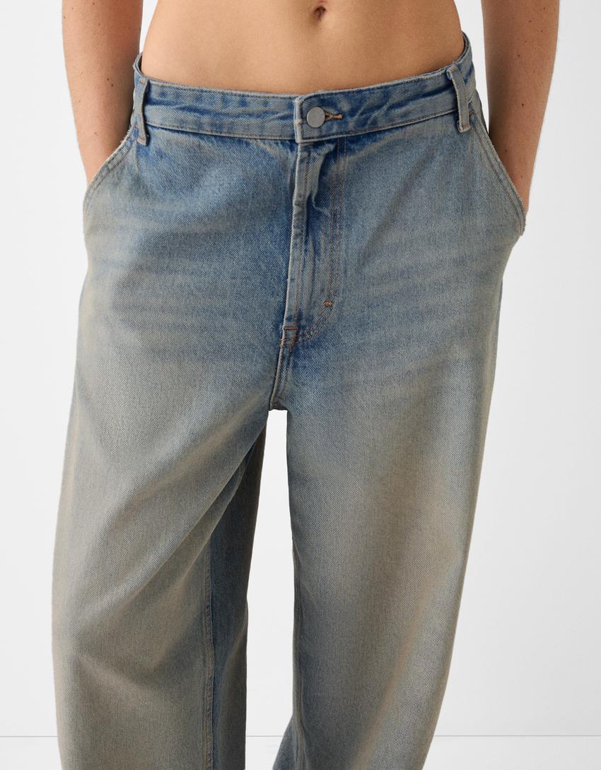 Jeans skater fit efeito lavado-Azul lavado-5