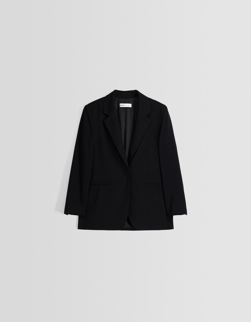 بليزر أساسي بقصّة عادية-أسود-4