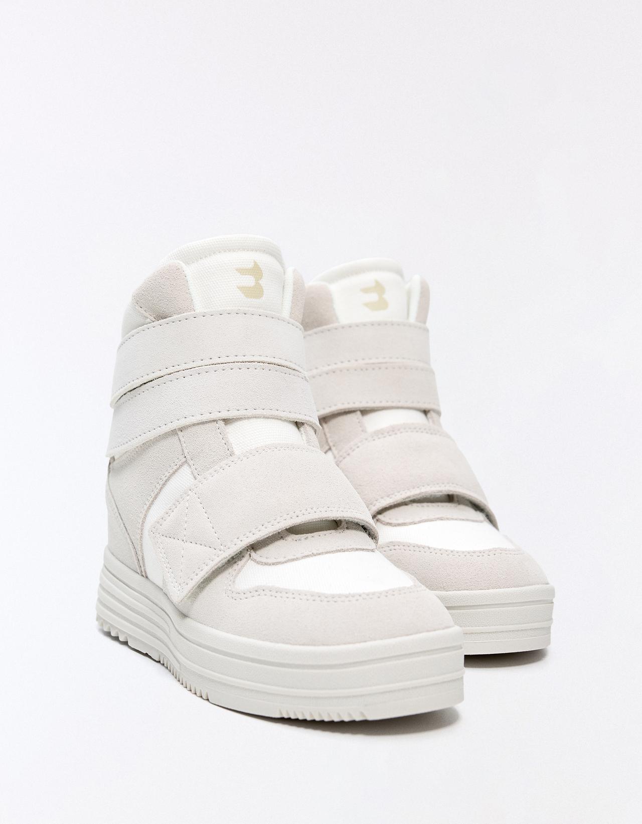 HIGH-TOP WEDGE SNEAKERS — ICE