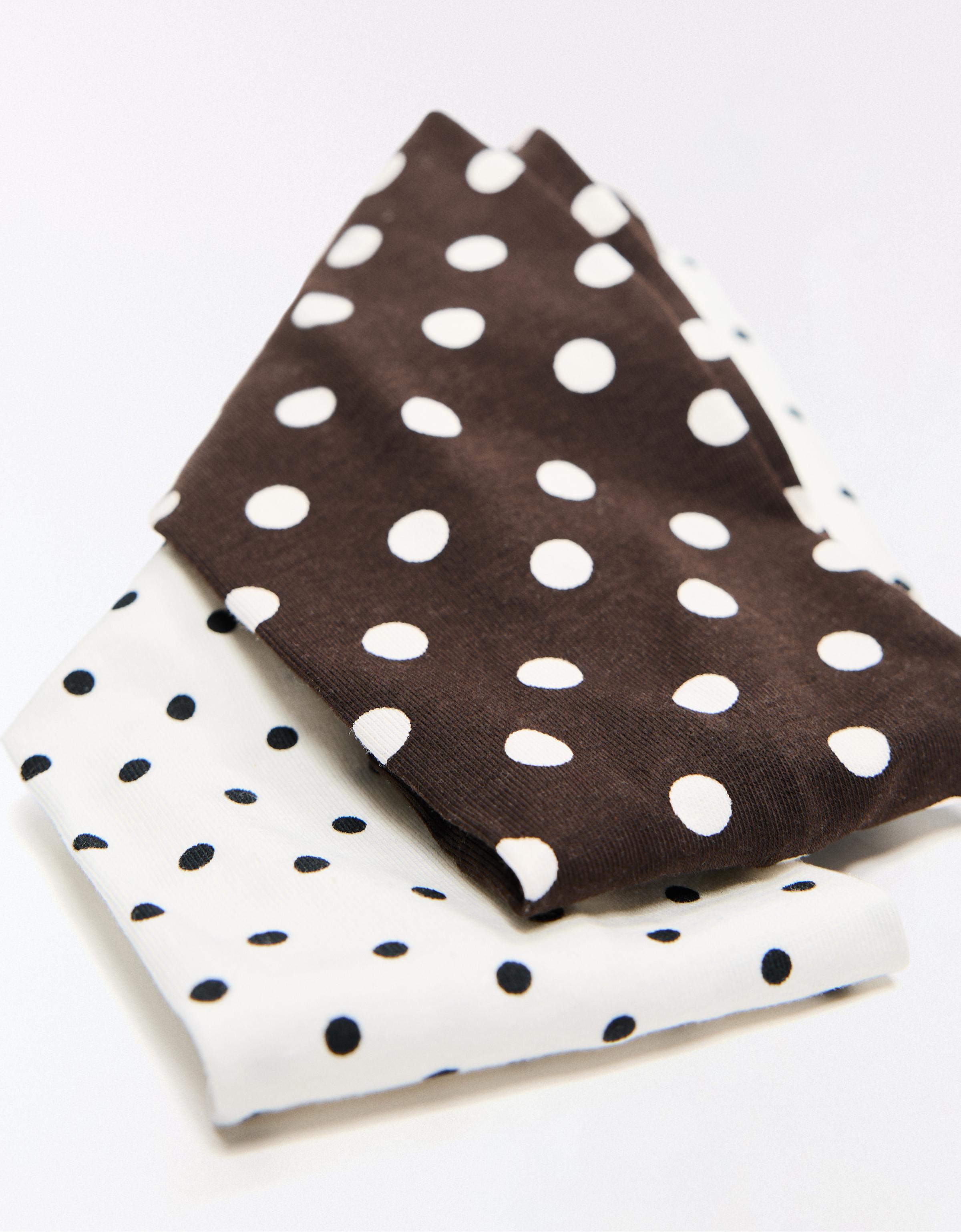 Pack of 2 polka dot hairbands — Black