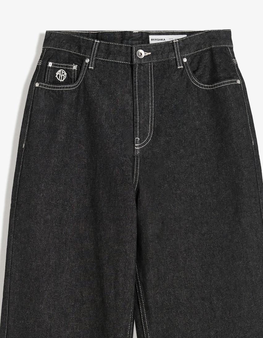 Jean loose fit baggy fit-Siyah-2
