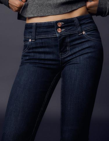 Boot-cut jeans with tabs — Navy 4
