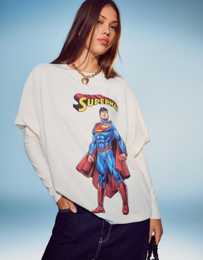 Short-sleeve Superman T-shirt-Off white-1
