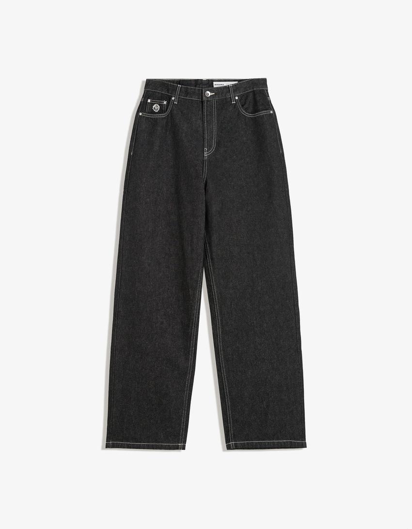 Jean loose baggy-Noir-3