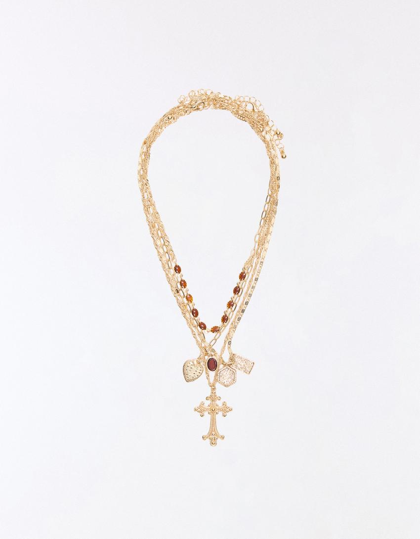 Cross necklace pack-Gold