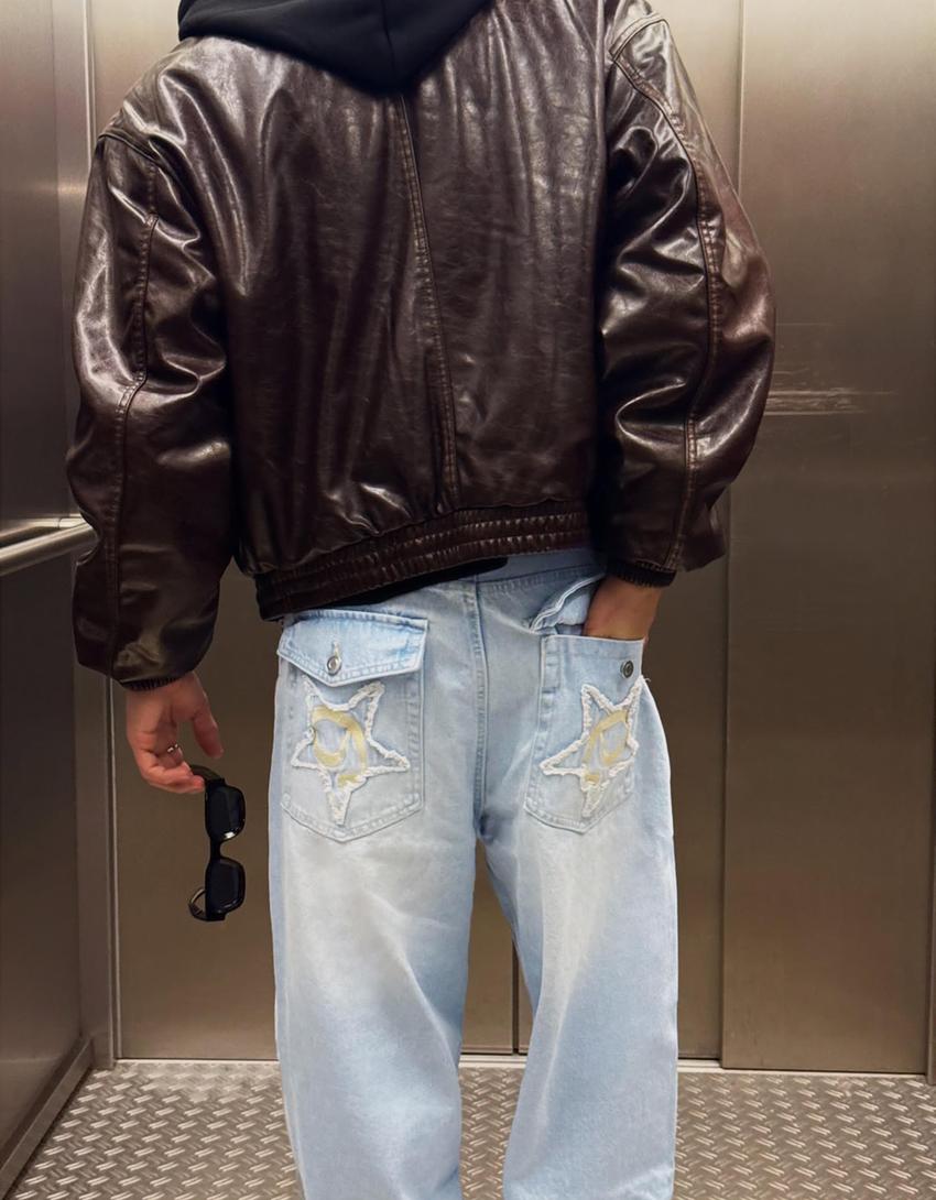 Jeans barrel fit-Azzurro Chiaro