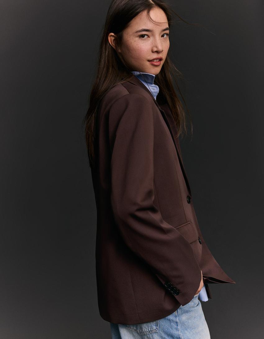 Basic blazer-Brown