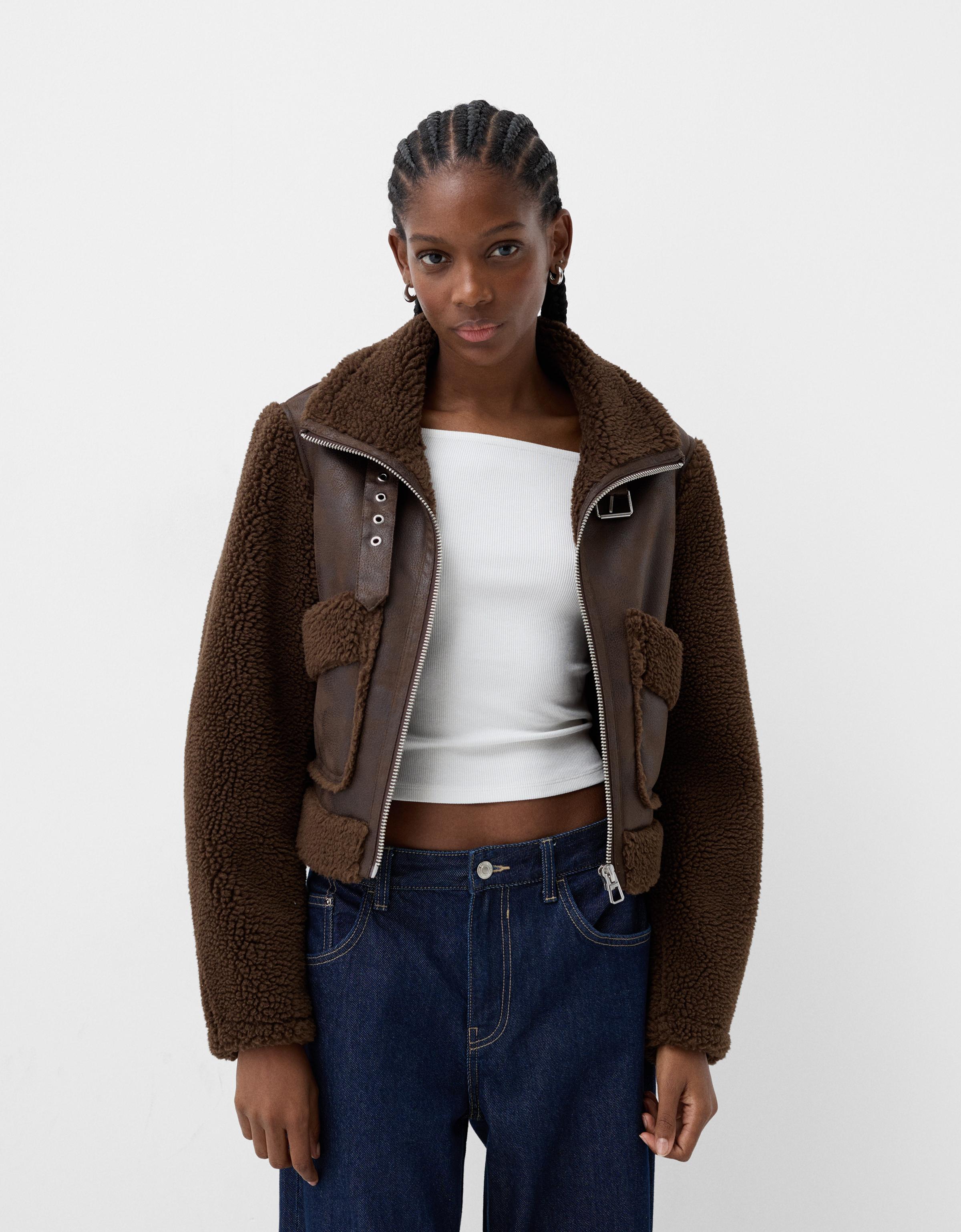 Bershka leather jacket best sale