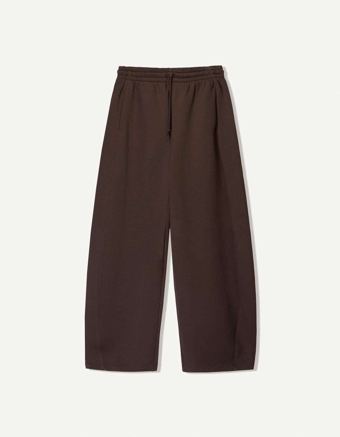 Plush barrel trousers